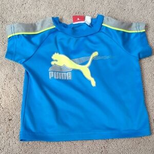 Puma Blue and Yellow Rashguard Swim Shirt